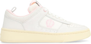 Raise leather and fabric low-top sneakers-1